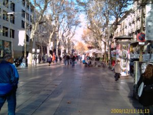La Ramblas und super Wetter, 15 Grad